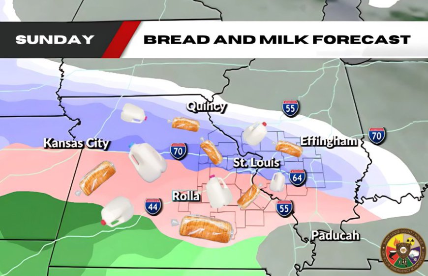 Emergency agency shares 'milk and bread frenzy' forecast across St. Louis