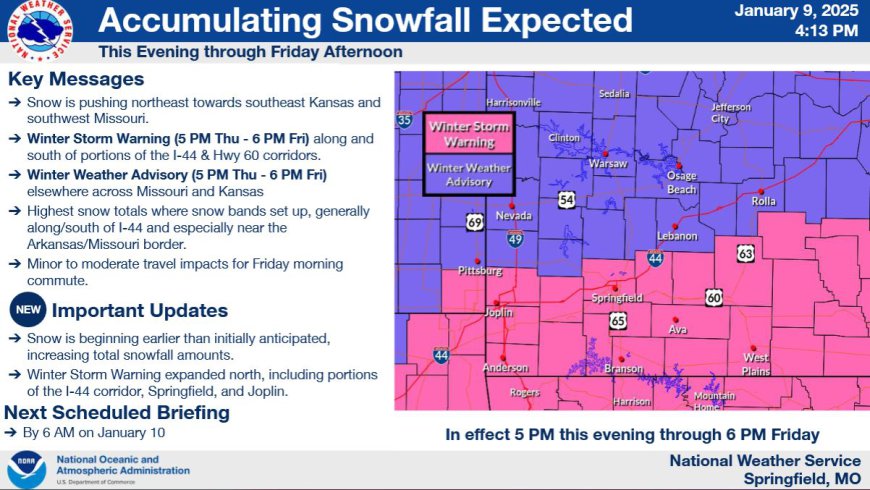 Winter Storm Warning in effect for Joplin, surrounding areas